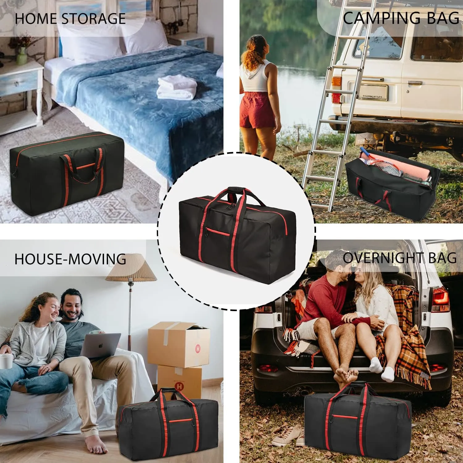 100L Large Duffle Bag for Travel 31.1” Diffle Bag - Overnight Weekender Camping, Storage for Men Women, Navy Blue