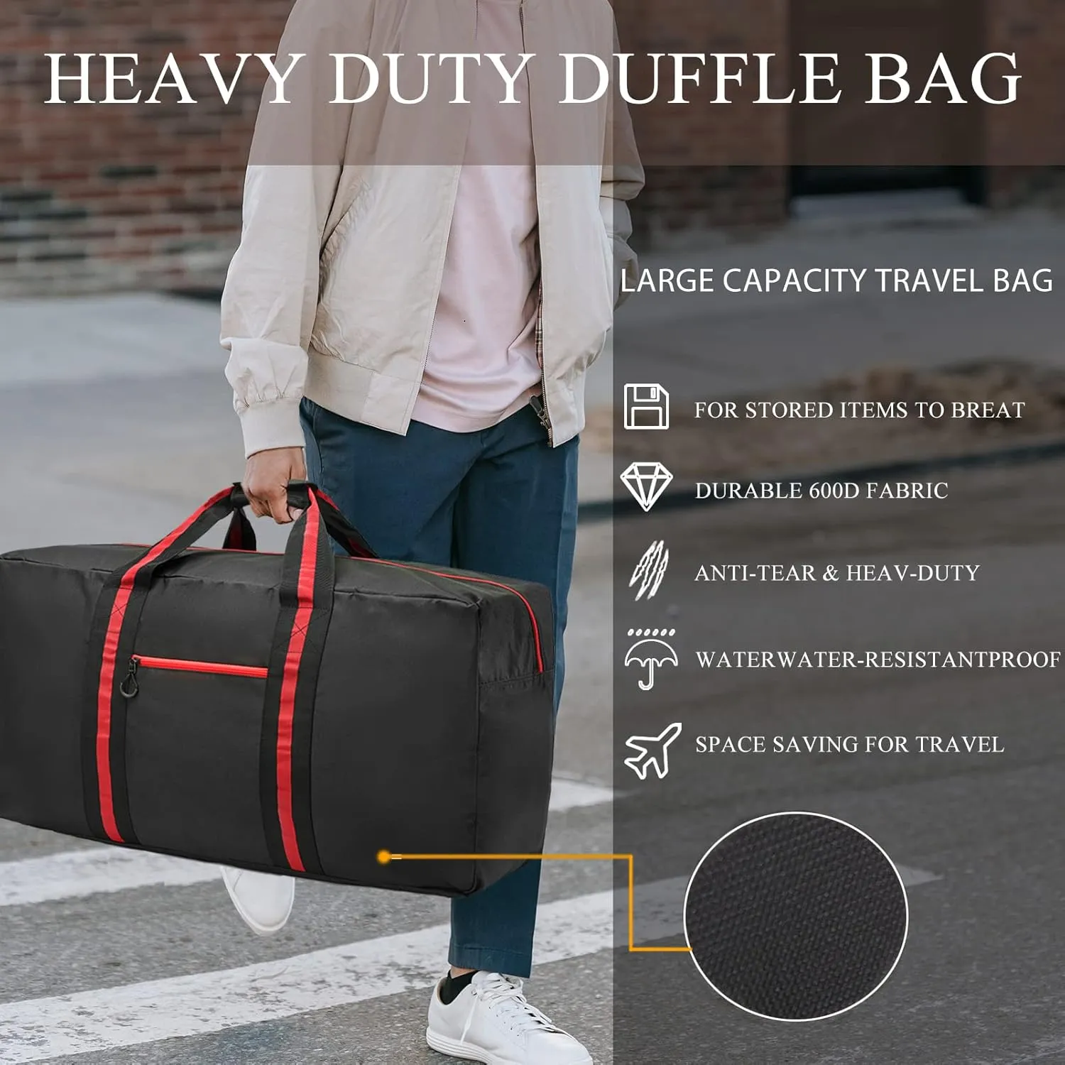 100L Large Duffle Bag for Travel 31.1” Diffle Bag - Overnight Weekender Camping, Storage for Men Women