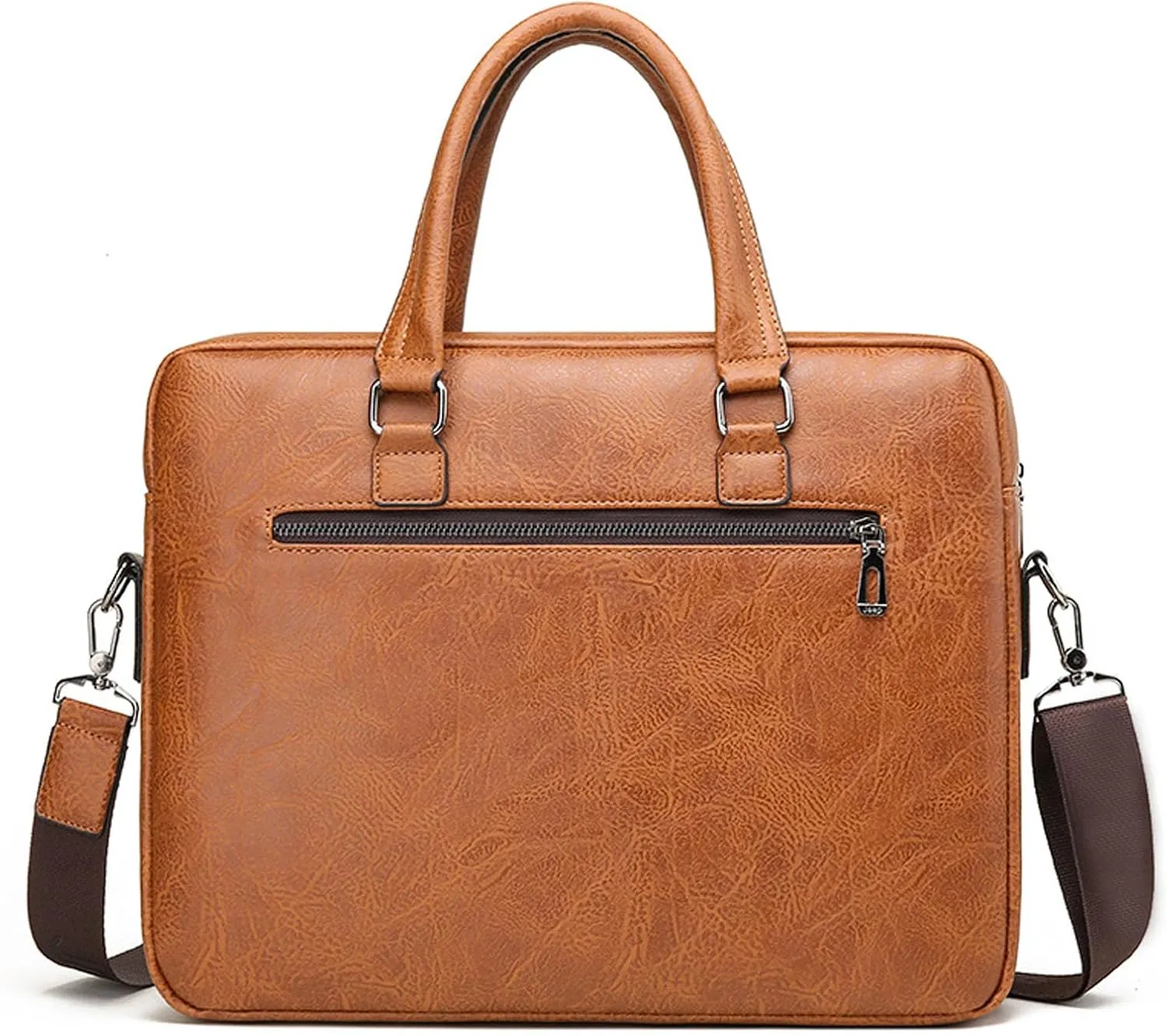 16 Inch Leather Briefcase, Laptop Messenger Bag, Office Satchel Bag, Handbag, Shoulder Bag