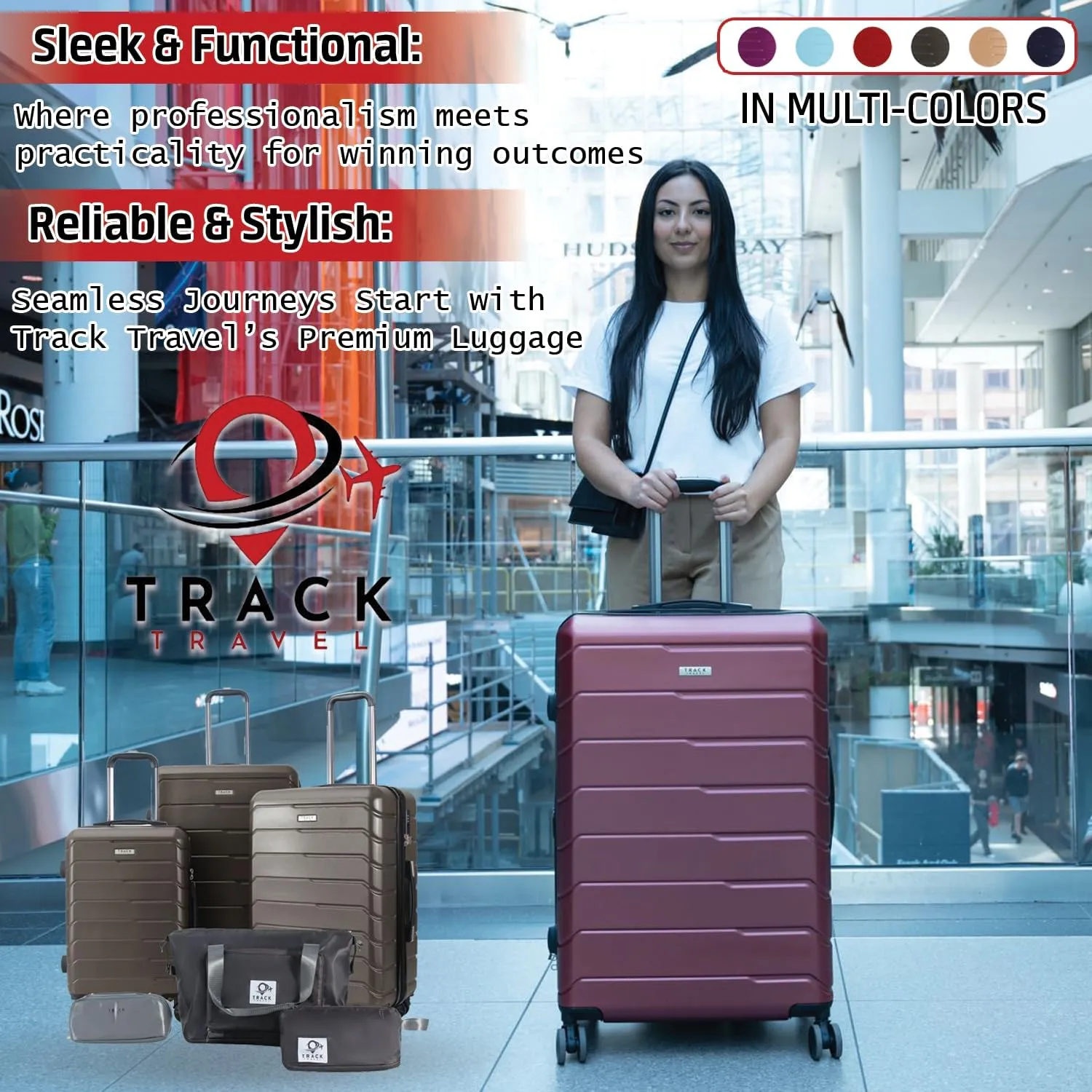 3 Piece Luggage Set ABS PC Expandable Hardshell TSA Lock Aluminum Trolley Spinner Wheels (Dark Grey, 6 Piece Set)