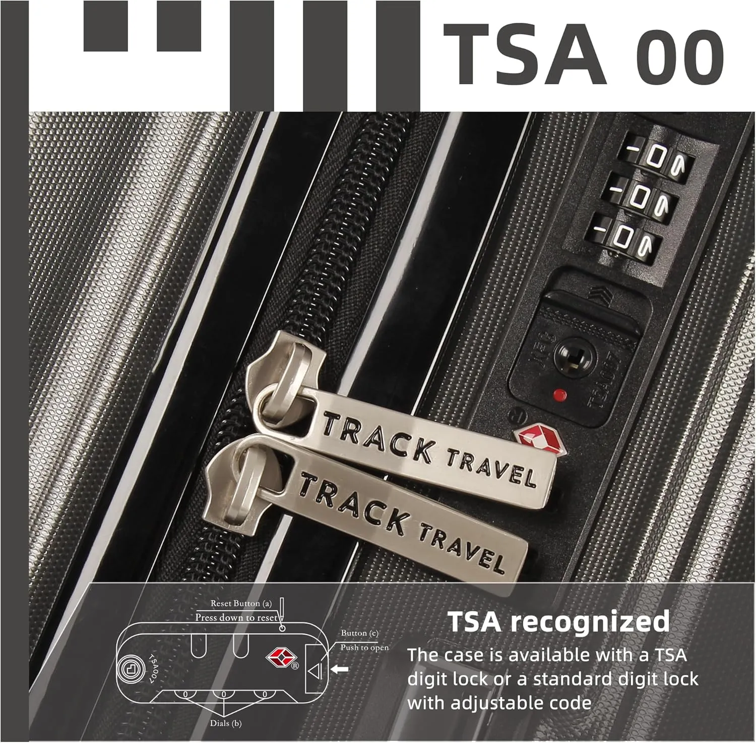 3 Piece Luggage Set ABS PC Expandable Hardshell TSA Lock Aluminum Trolley Spinner Wheels (Dark Grey, 6 Piece Set)