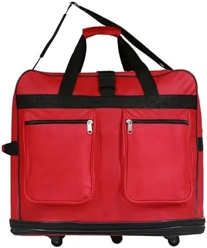 30" Duffle Bag Expandable Rolling Lightweight Wheeled Spinner Suitcase Luggage (2 Pack) for Travel and Storage (Red)