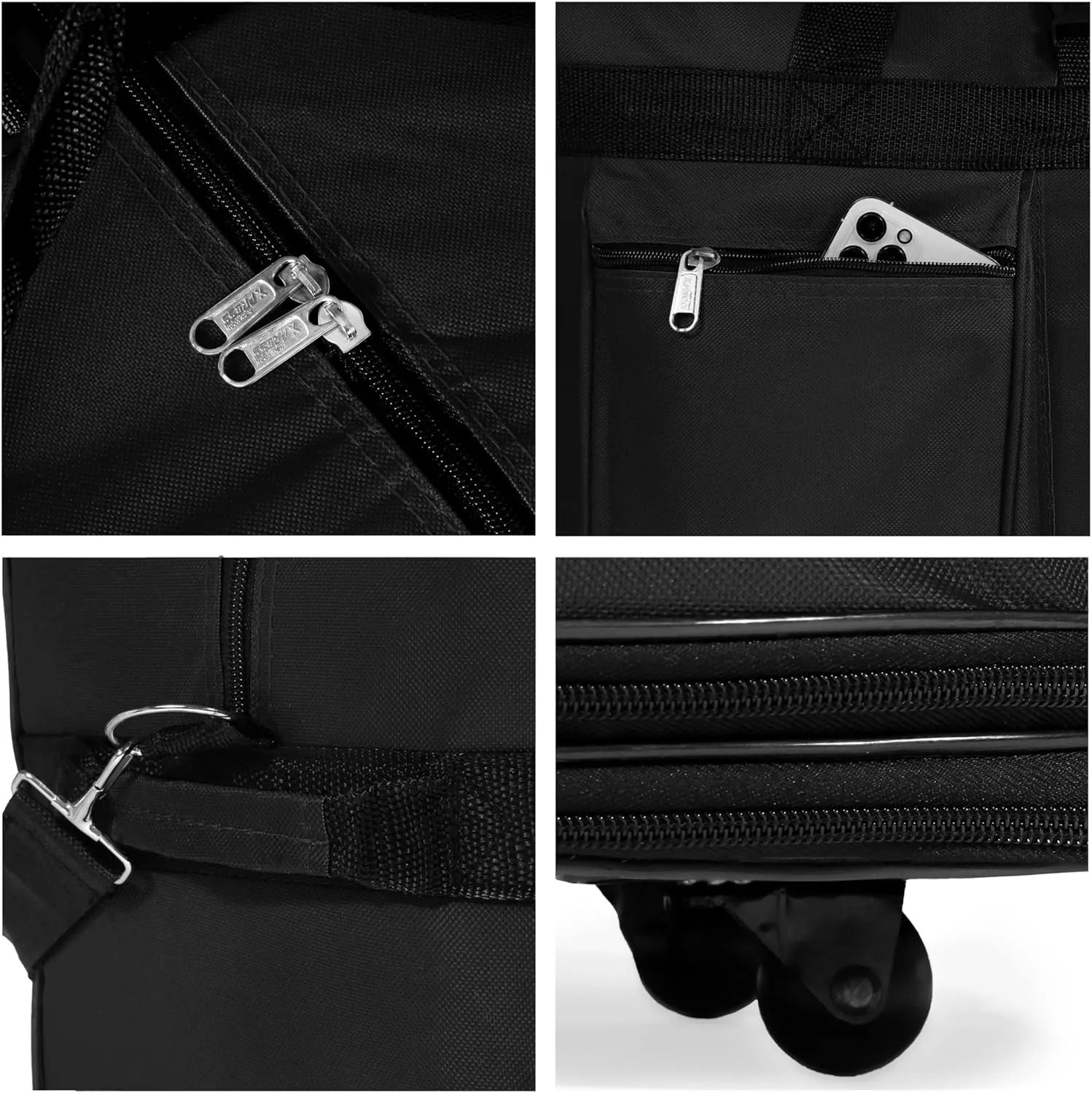 36"" Expandable Duffle Bag (Lightweight) Rolling Wheeled Spinner Suitcase Luggage for Travel and Storage, Black, Wheelbag36