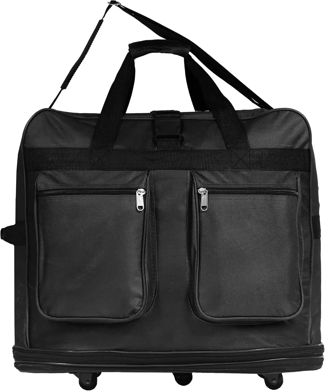 40"" Navy Blue Large Expandable Rolling 6 Wheeled Duffel Bag Spinner Suitcase Luggage (Black), BLK1PK40
