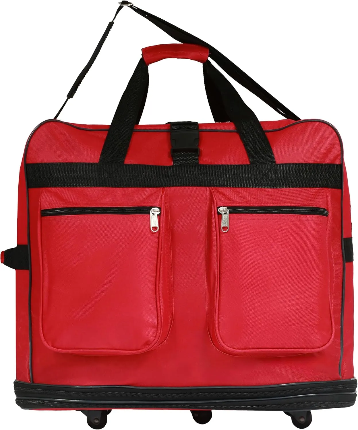 40"" Navy Blue Large Expandable Rolling 6 Wheeled Duffel Bag Spinner Suitcase Luggage (Red), BLK1PK40