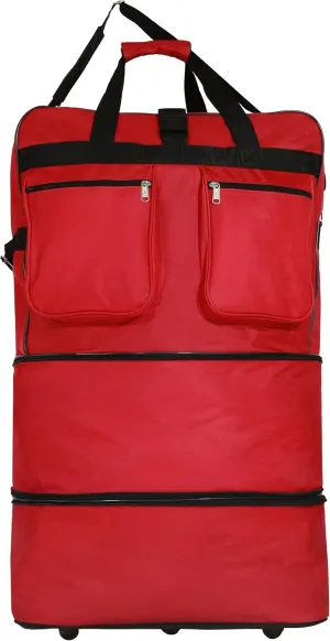40"" Navy Blue Large Expandable Rolling 6 Wheeled Duffel Bag Spinner Suitcase Luggage (Red), BLK1PK40