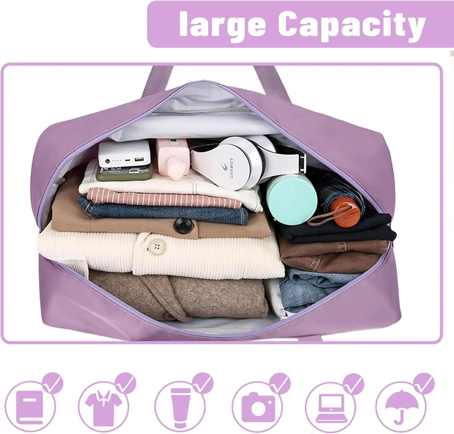 4PCS Duffel Bags for Traveling Women Sports Gym Tote Bag Water Resistant Travel Carry on Duffel Bag Weekend Overnight Bag (4 Colors)