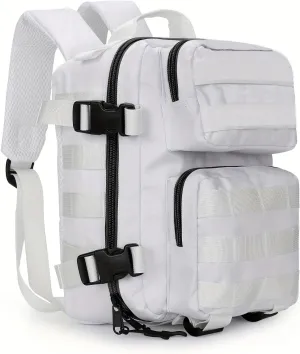 9L Mini Tactical Backpack for Men Women, Small Daily Use MOLLE Tactical Daypack for Multifunctional Gym Fitness Outdoor Sport Camping Bag (White)