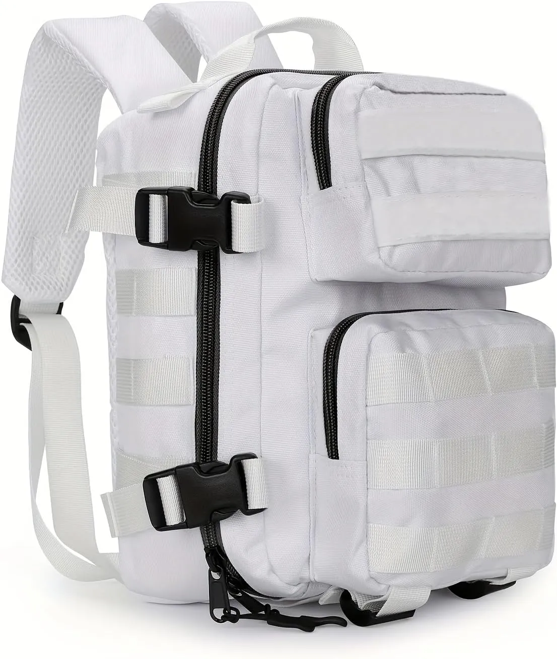 9L Mini Tactical Backpack for Men Women, Small Daily Use MOLLE Tactical Daypack for Multifunctional Gym Fitness Outdoor Sport Camping Bag (White)