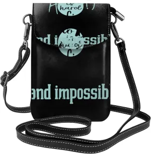A Truly Great Boss Print Small Crossbody Bags for Women Leather Cell Phone Purses Mini Leather Shoulder Handbag Adjustable Strap