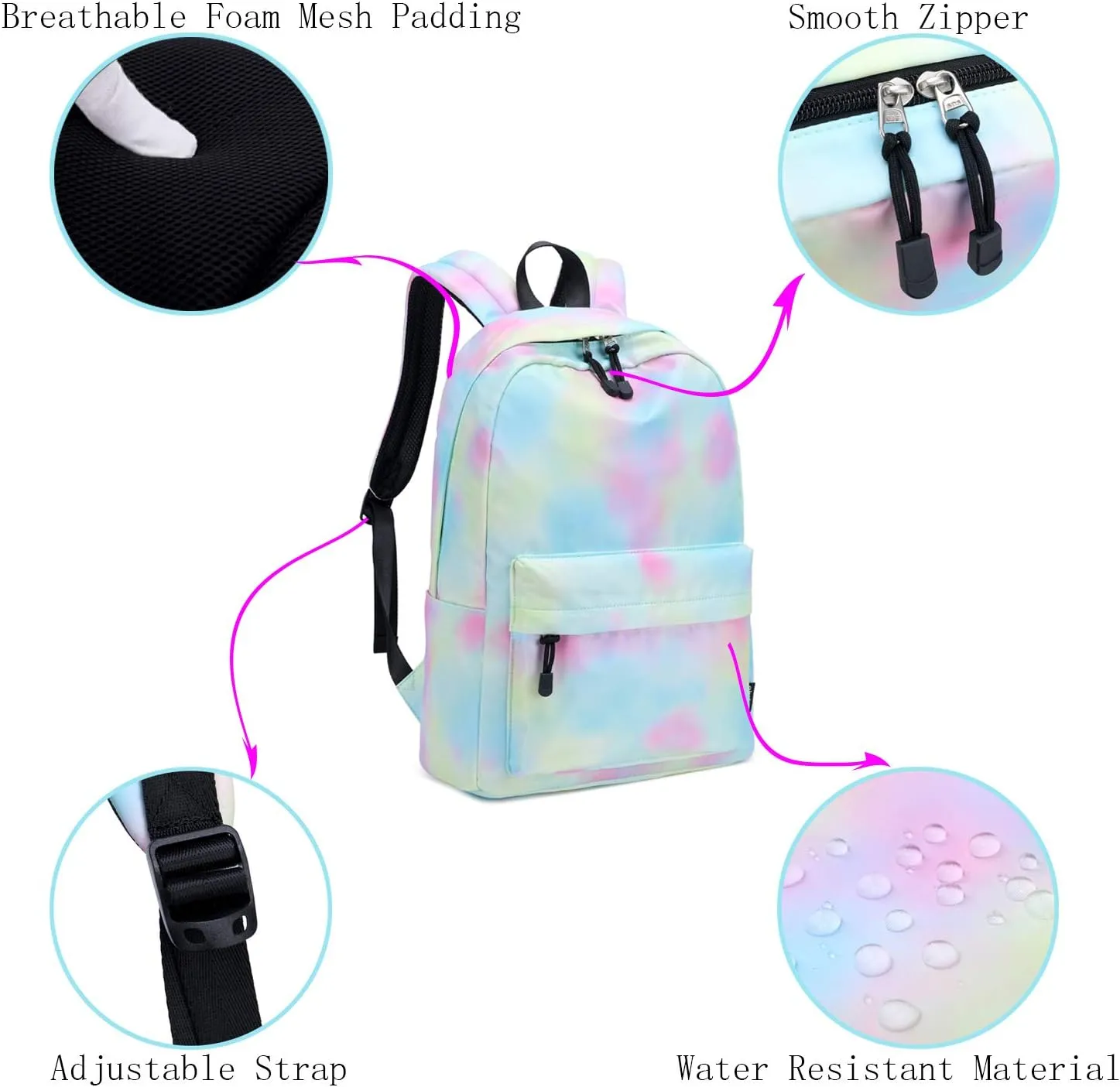 Abshoo Lightweight Water Resistant Backpacks for Teen Girls School Backpack with Lunch Bag