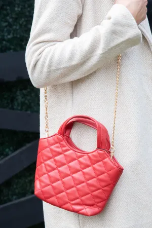Addie Quilted Mini Bag, Red