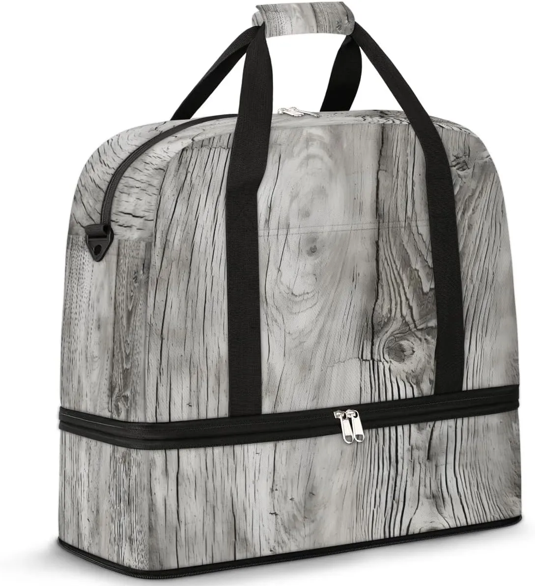 Aged Plank Details Travel Duffel Bag, Travel Essentials, Gym Bag for Women, Weekender Overnight Bag With Shoes Compartment, Carry On Bags for Airplanes