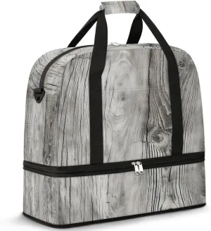 Aged Plank Details Travel Duffel Bag, Travel Essentials, Gym Bag for Women, Weekender Overnight Bag With Shoes Compartment, Carry On Bags for Airplanes