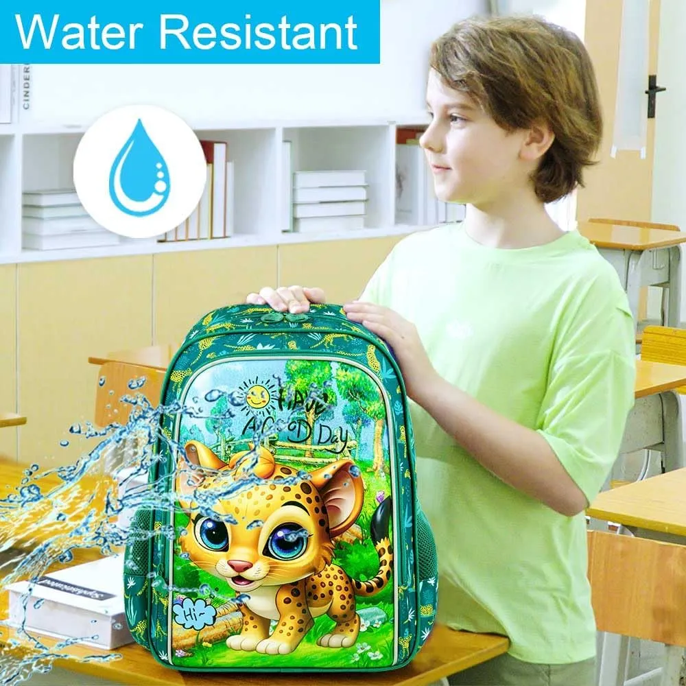 AGSDON 3PCS Backpack for Boys, Toddler Backpacks for Kids with Lunch Box, Water Resistant Bookbag for Elementary Preschool