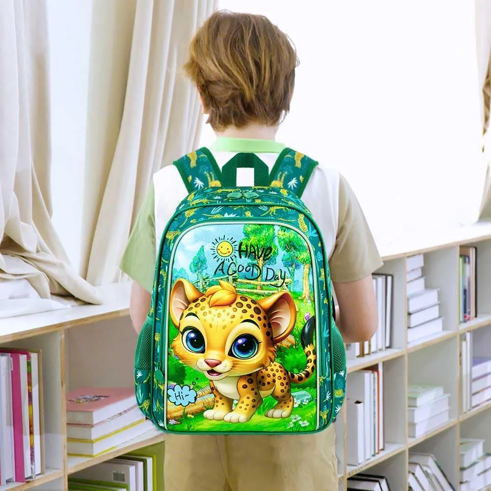 AGSDON 3PCS Backpack for Boys, Toddler Backpacks for Kids with Lunch Box, Water Resistant Bookbag for Elementary Preschool