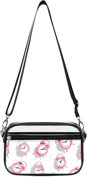 Alarm Cocks Clear Stadium Bag Clear Mini Messenger Bags with 2 Compartments Crossbody Bag