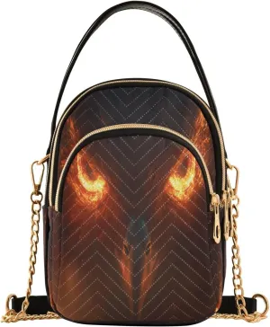 ALAZA Chain Crossbody Bags for Women Fire Phoenix Eyes Quilted Shoulder Crossbody Handbags Travel Cross Body Cell Phone Purses Bags