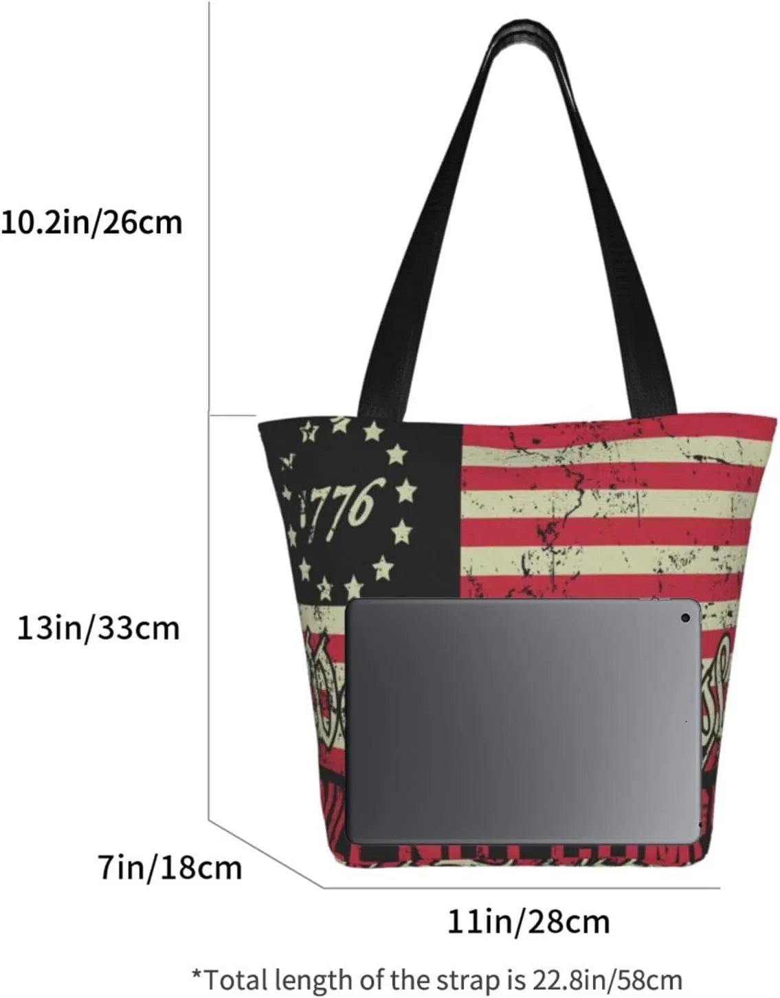 America Independence Day Women's Tote Bag Shoulder Bag Shopping Handbag Large Capacity Handbag With Zipper