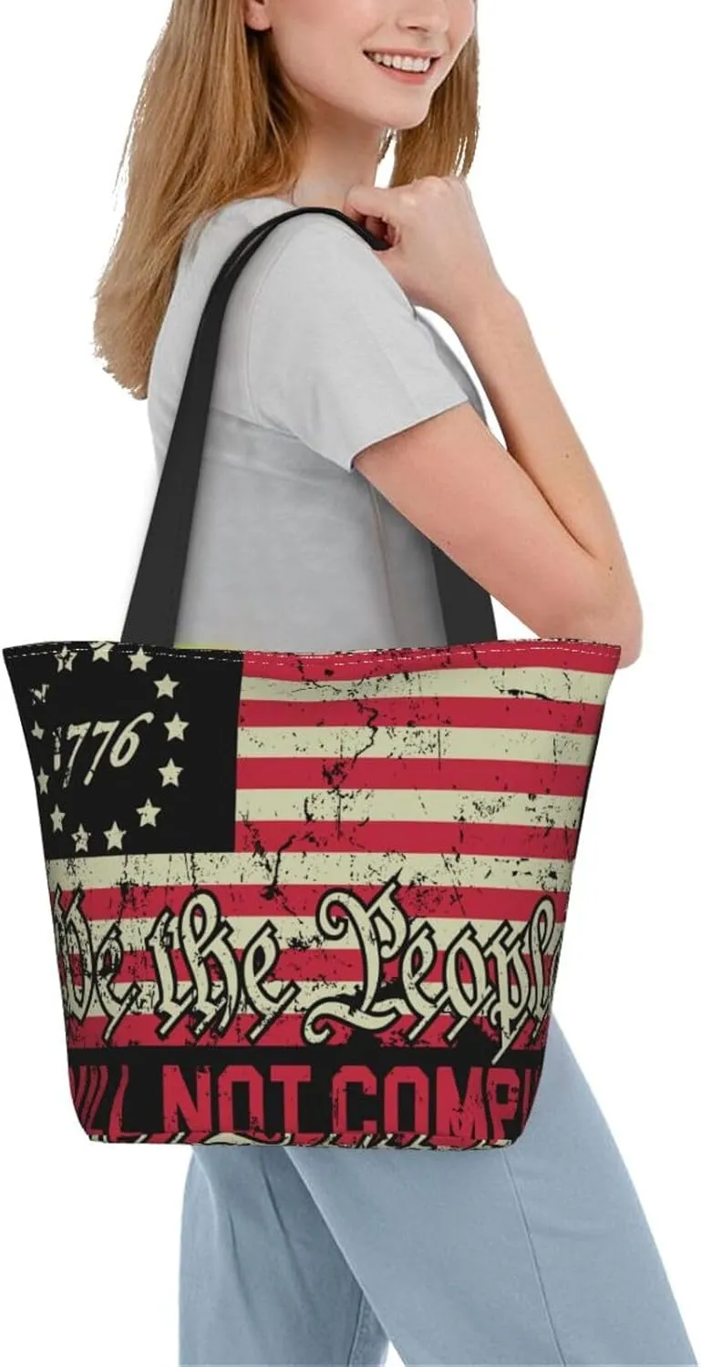 America Independence Day Women's Tote Bag Shoulder Bag Shopping Handbag Large Capacity Handbag With Zipper