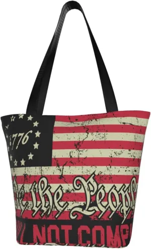 America Independence Day Women's Tote Bag Shoulder Bag Shopping Handbag Large Capacity Handbag With Zipper