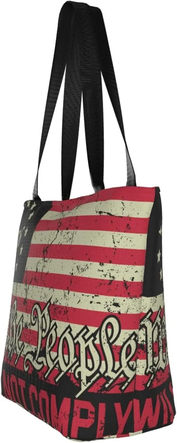 America Independence Day Women's Tote Bag Shoulder Bag Shopping Handbag Large Capacity Handbag With Zipper