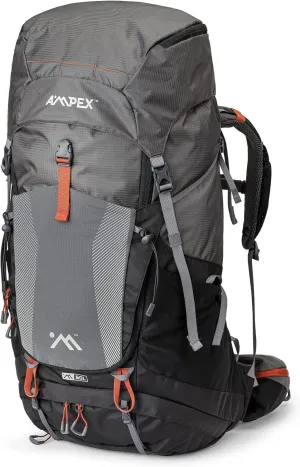 AMPEX Hiking Backpack | Camping Essentials Lightweight Backpack for Men & Women, Travel Bag for Backpacking, Camping, Hunting and More (50 Liter)