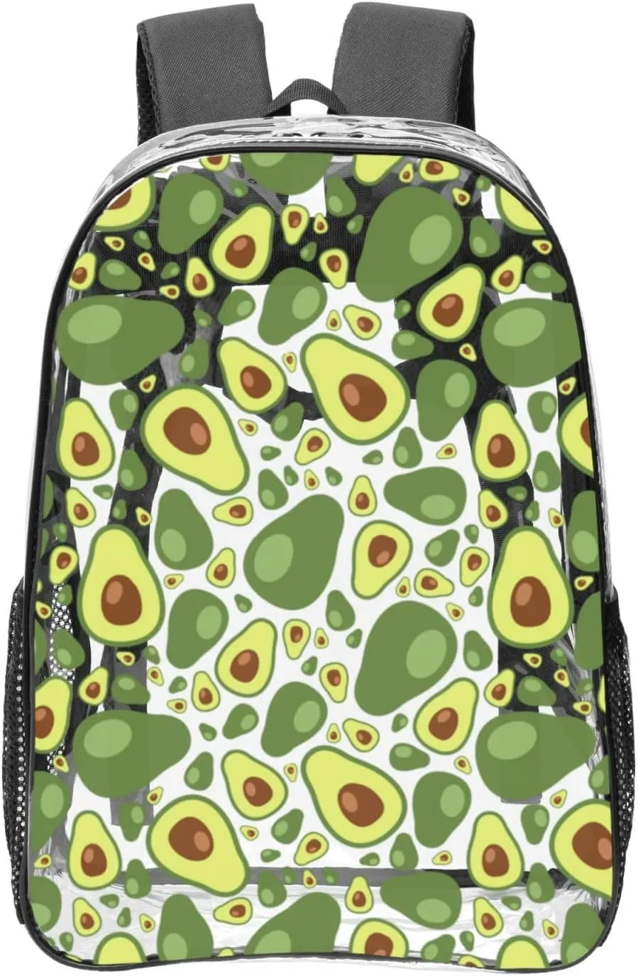 AMRANDOM Clear Backpack for Women Men Heavy Duty for Concert Work Sport Games Festival Venues (Avocado Pattern)