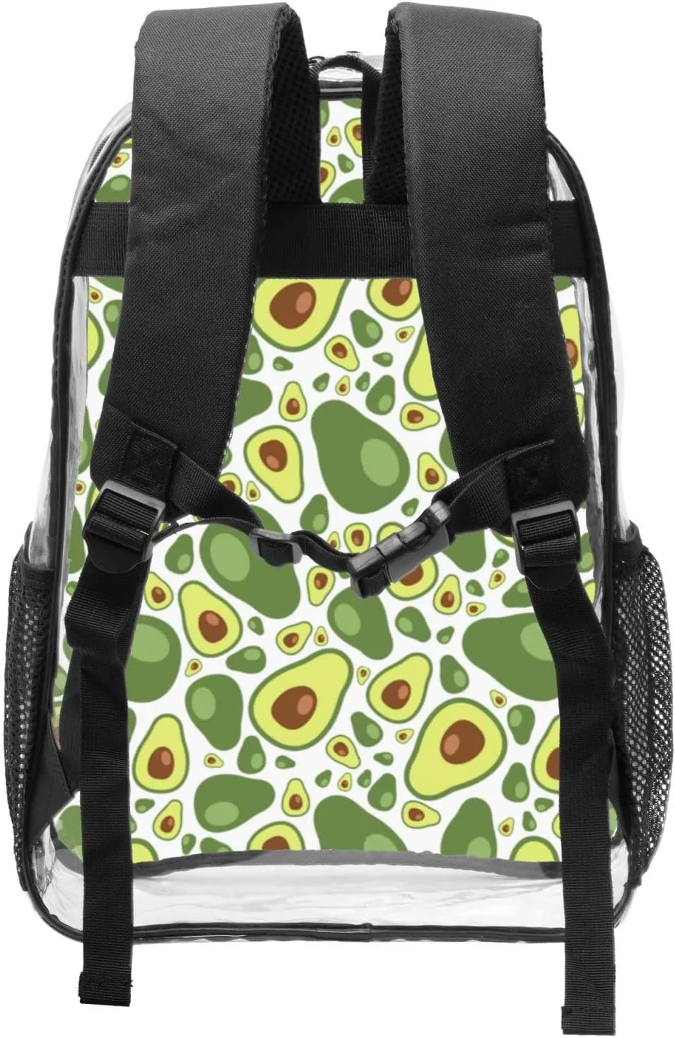 AMRANDOM Clear Backpack for Women Men Heavy Duty for Concert Work Sport Games Festival Venues (Avocado Pattern)