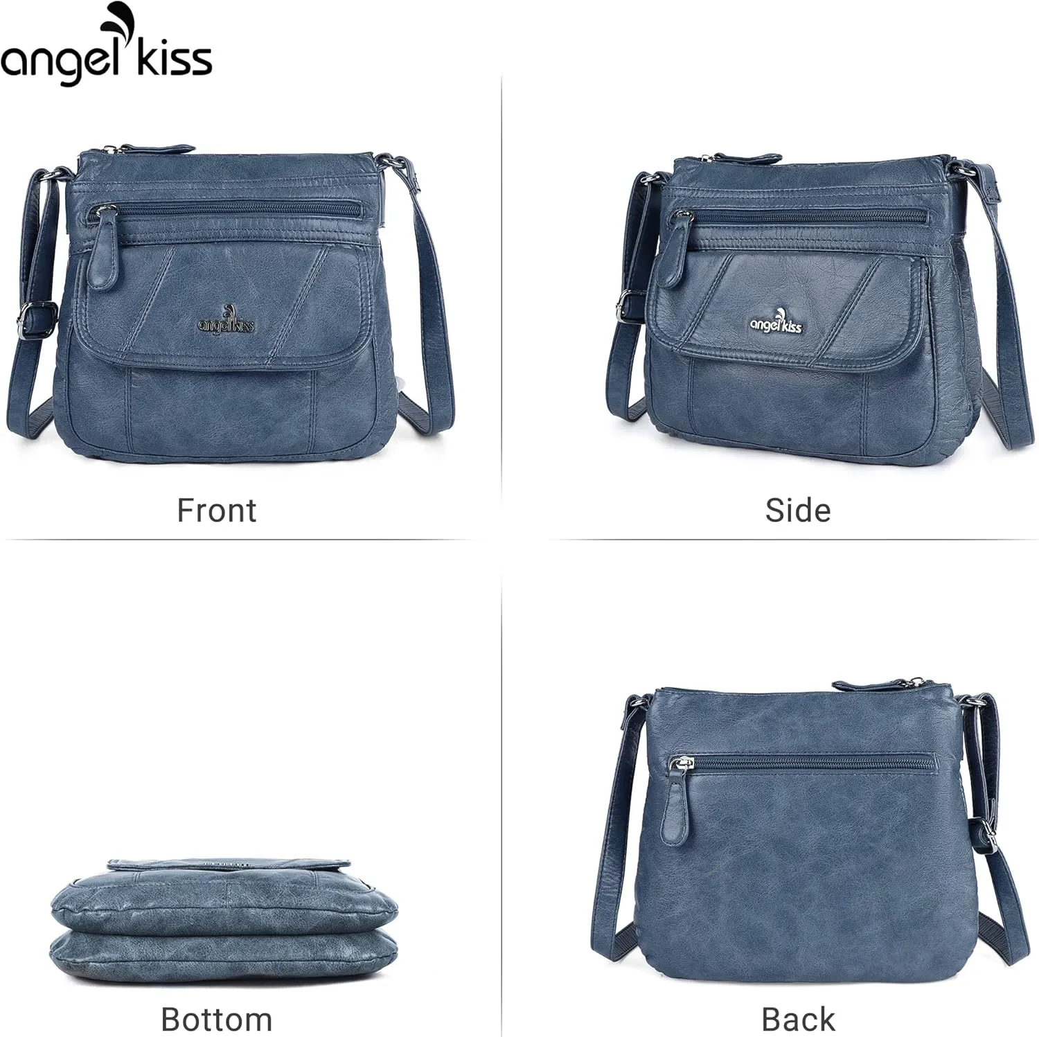 Angel Kiss Crossbody Bags for Women PU Leather Shoulder Handbag Ladies Purses and Handbag with adjustable Strap