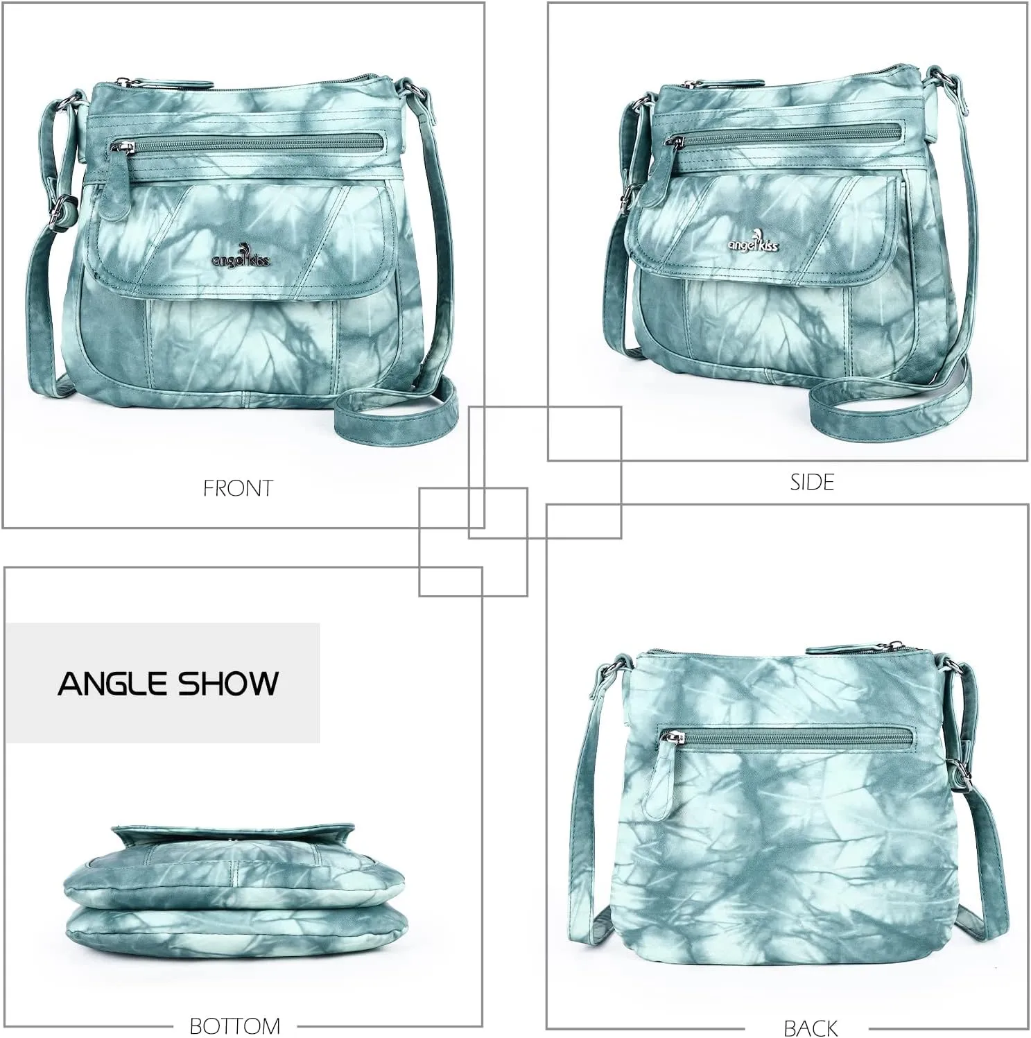 Angel Kiss Crossbody Bags for Women PU Leather Shoulder Handbag Ladies Purses and Handbag with adjustable Strap