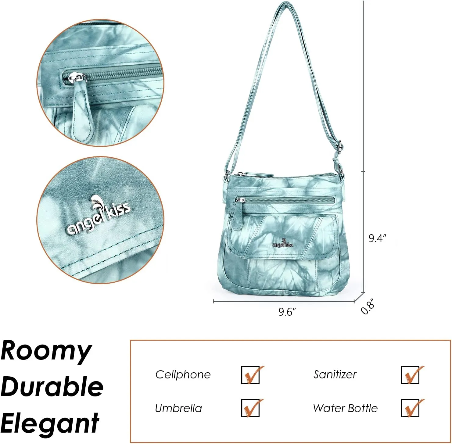 Angel Kiss Crossbody Bags for Women PU Leather Shoulder Handbag Ladies Purses and Handbag with adjustable Strap