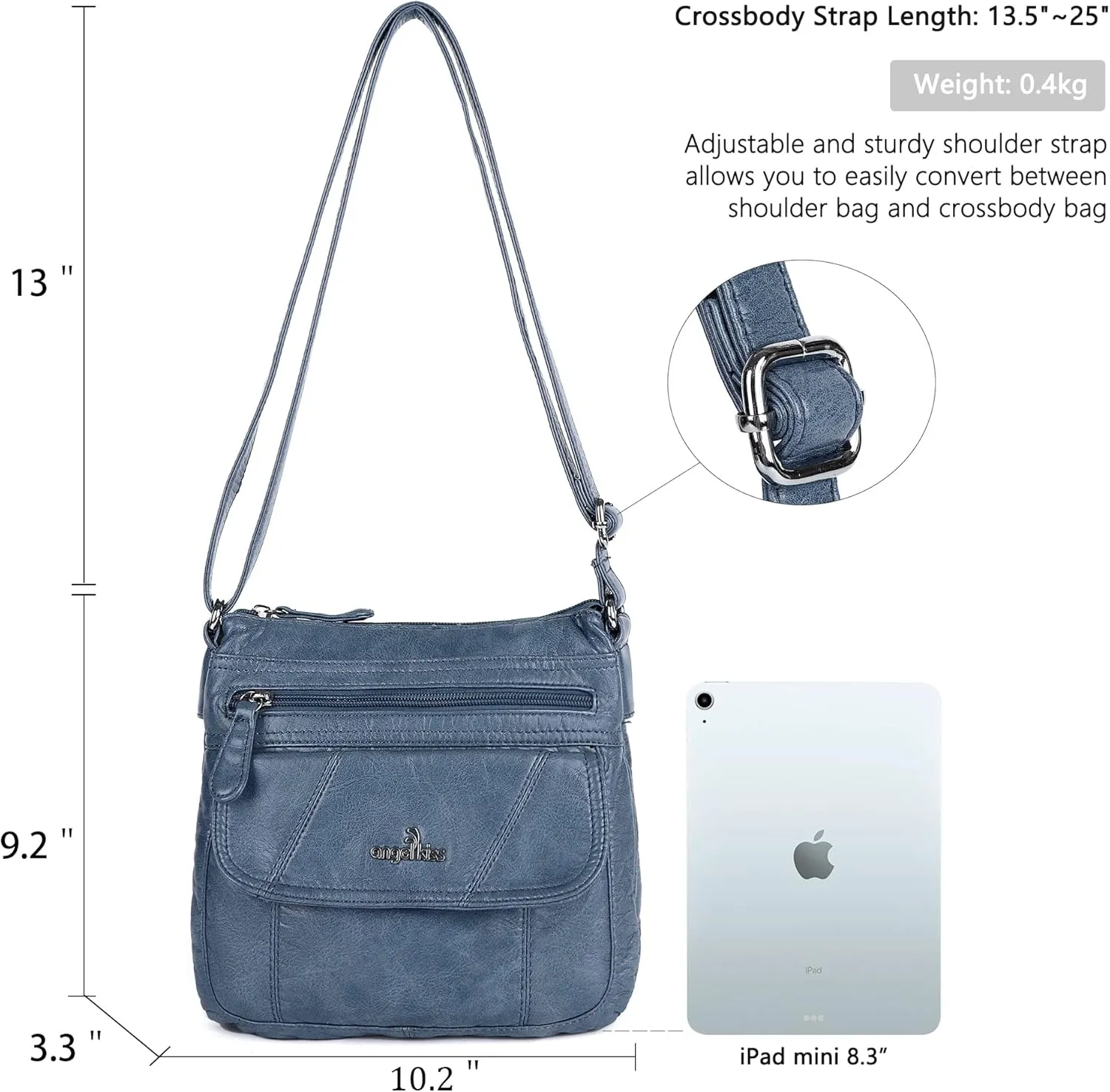 Angel Kiss Crossbody Bags for Women PU Leather Shoulder Handbag Ladies Purses and Handbag with adjustable Strap