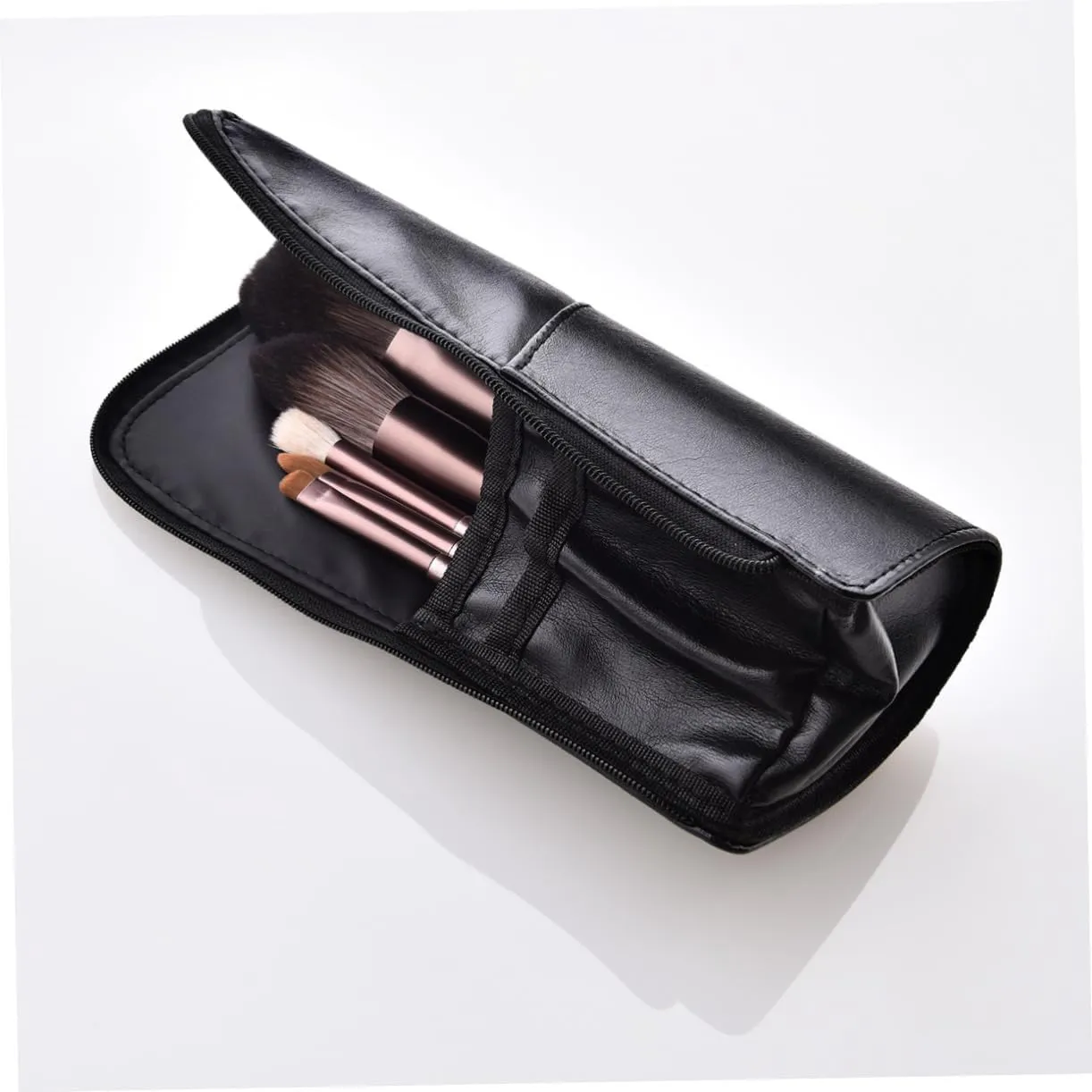 Angoily 2pcs Makeup Bag for Travel Woman Makeup Bag Cosmetic Brush Pouch Makeup Brush Purse Portable, Black, M