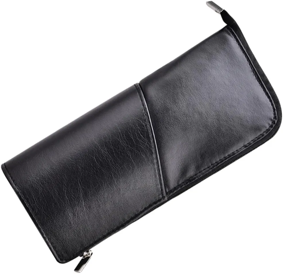 Angoily 2pcs Makeup Bag for Travel Woman Makeup Bag Cosmetic Brush Pouch Makeup Brush Purse Portable, Black, M