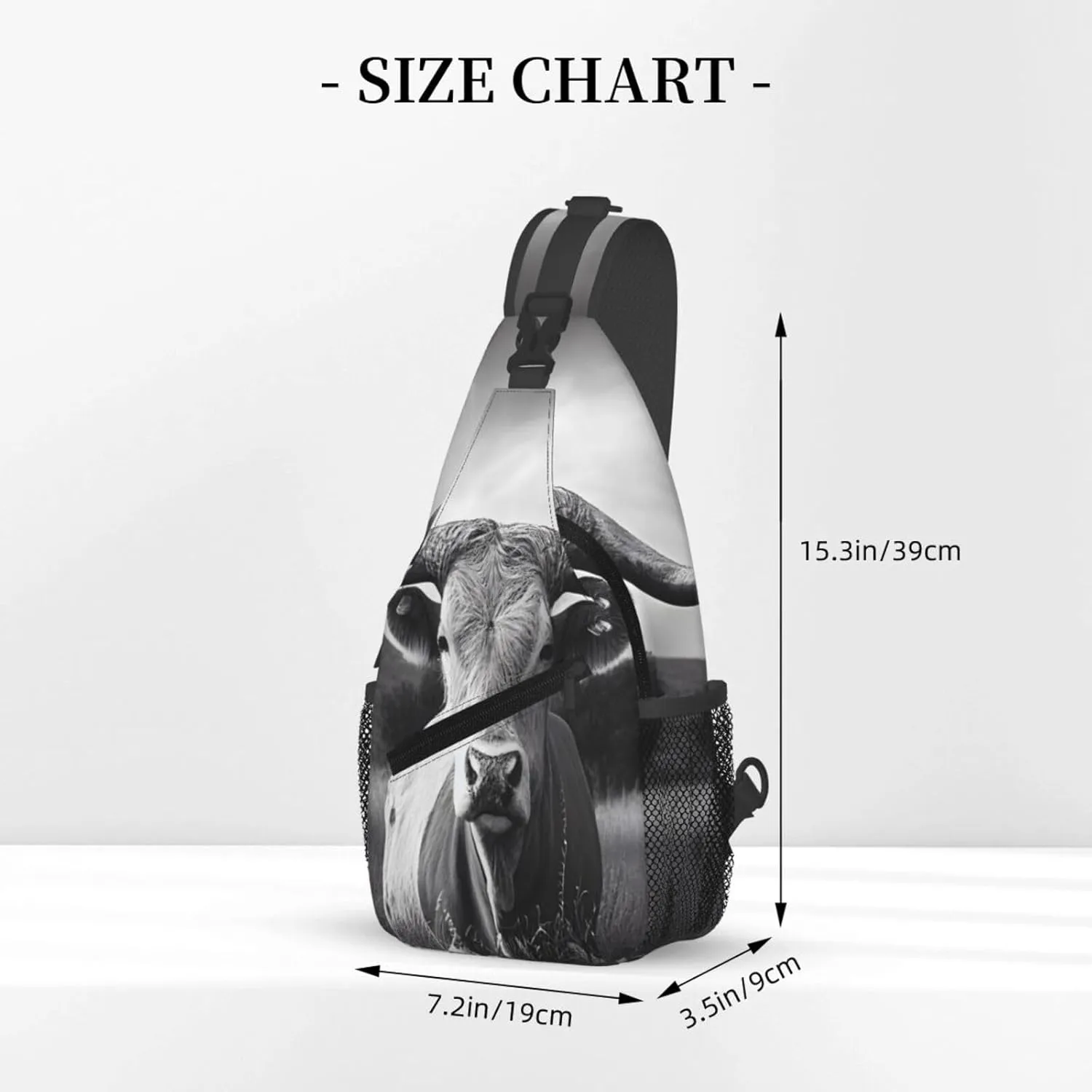 Animal Texas Longhorn Sling Backpack for Women Men, Chest Bag Daypack Crossbody for Travel Sport Running Hiking