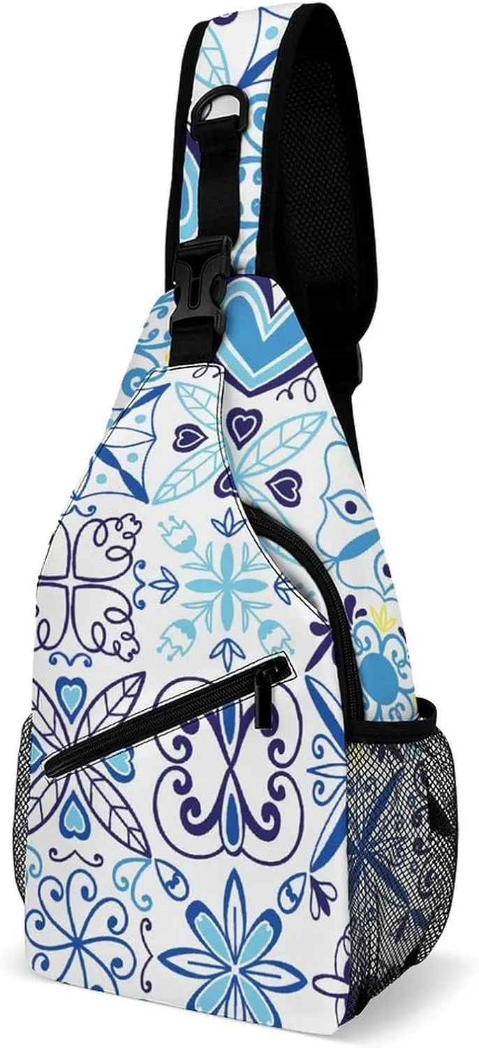 Arabic-cerami Crossbody Sling Backpack, Shoulder Bag Chest Bag for Travel Sport Running, 38x20cm, Style
