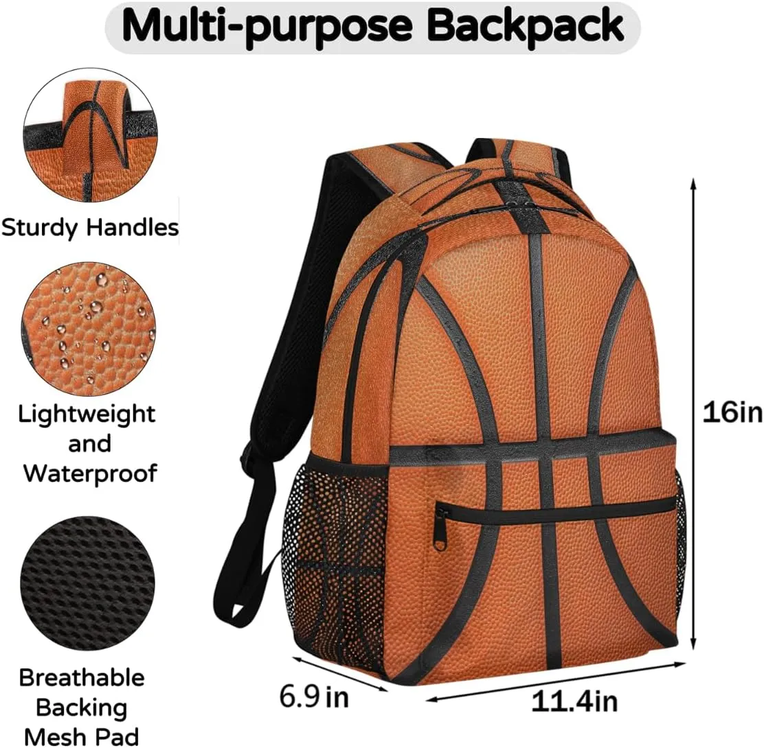 Art Basketball Backpack for Women Men Carry On Travel Backpack 16 Inch Lightweight Laptop Bag Purse Casual Daypack Backpacks for Hiking Work Gym