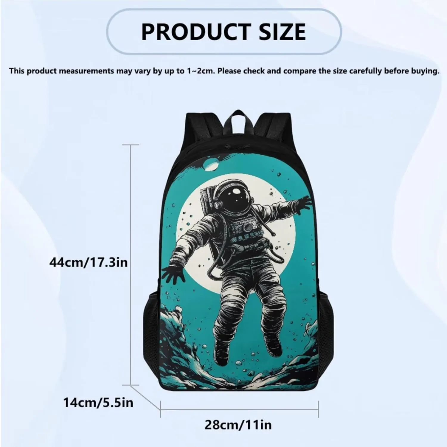 Astronaut Large School Backpack for Teen Boys 17 inch Bookbag for Teens 12-14 for Elementary Middle School Student Heavy Duty Kids School Bag Set with Lunch Box Pencil Case