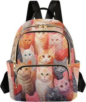Backpack for Men and Women - Lightweight Laptop Backpack Casual Daypack for College Work Travel, Flower Cat (10), Medium