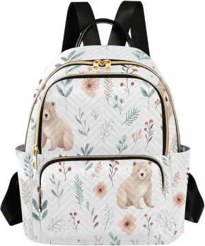 Backpack for Men and Women - Lightweight Laptop Backpack Casual Daypack for College Work Travel, Watercolor Bear (30), Small