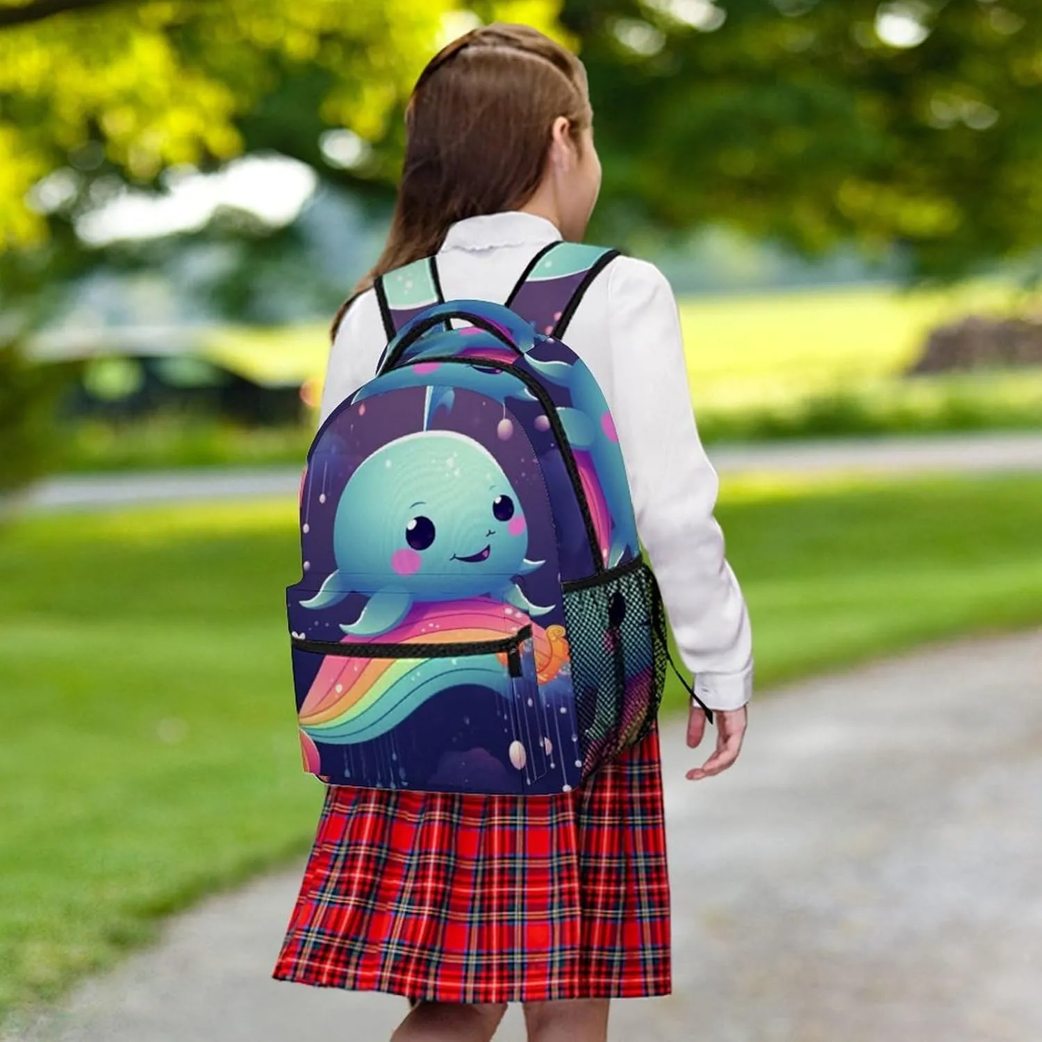Backpack for Women Men Travel Cute Sea Animal Rainbow Daypack Lightweight Laptop Bag Carry On Backpacks for Work