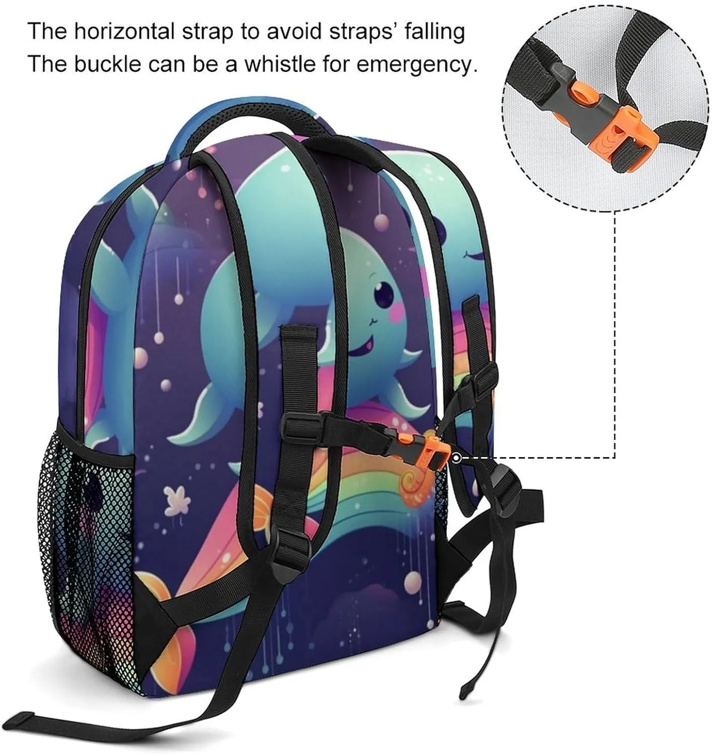 Backpack for Women Men Travel Cute Sea Animal Rainbow Daypack Lightweight Laptop Bag Carry On Backpacks for Work