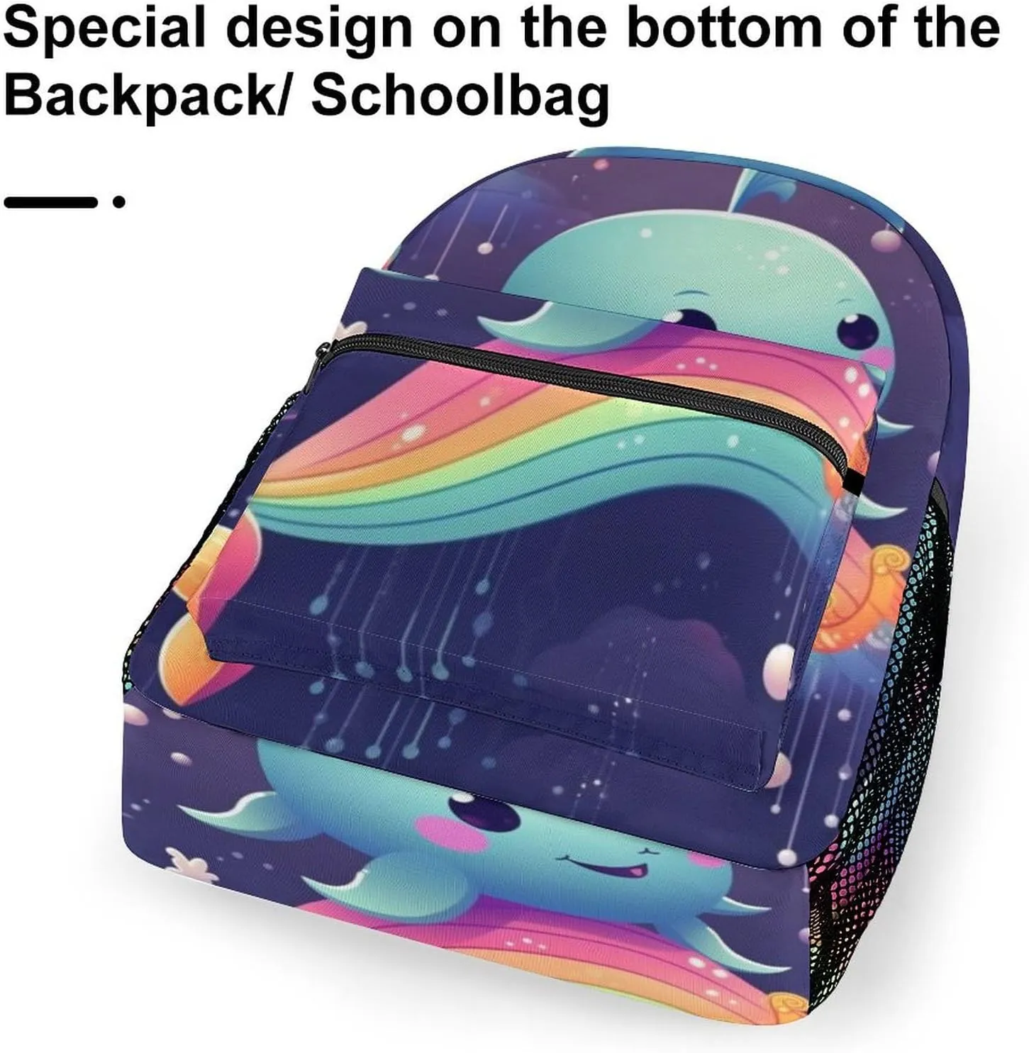 Backpack for Women Men Travel Cute Sea Animal Rainbow Daypack Lightweight Laptop Bag Carry On Backpacks for Work