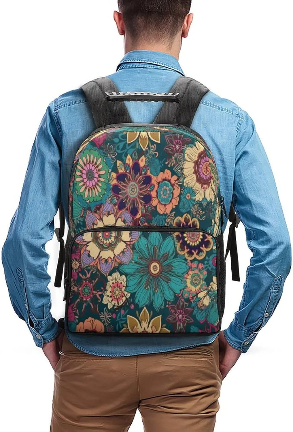 Backpacks Bohemian Flower Travel Bag Business Work Laptop Backpack