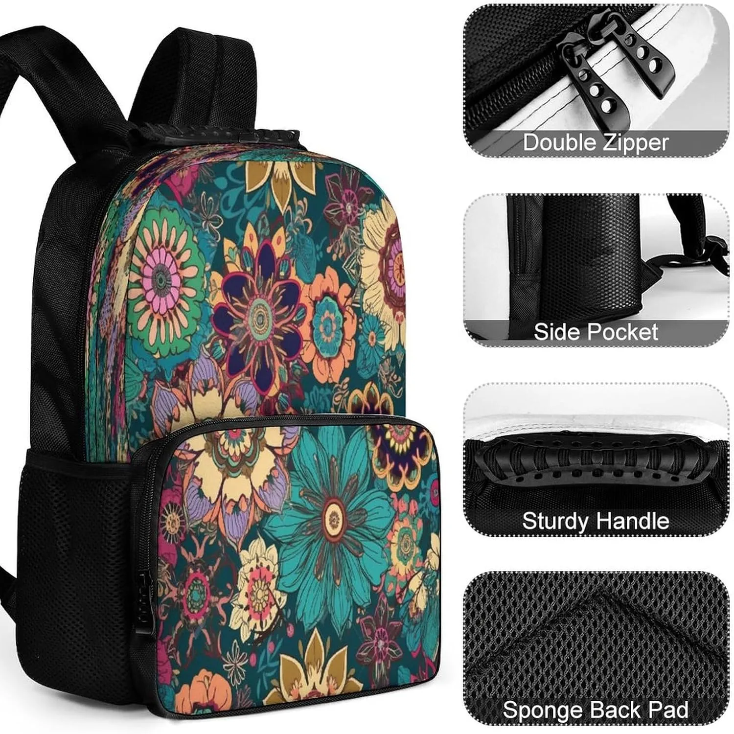 Backpacks Bohemian Flower Travel Bag Business Work Laptop Backpack