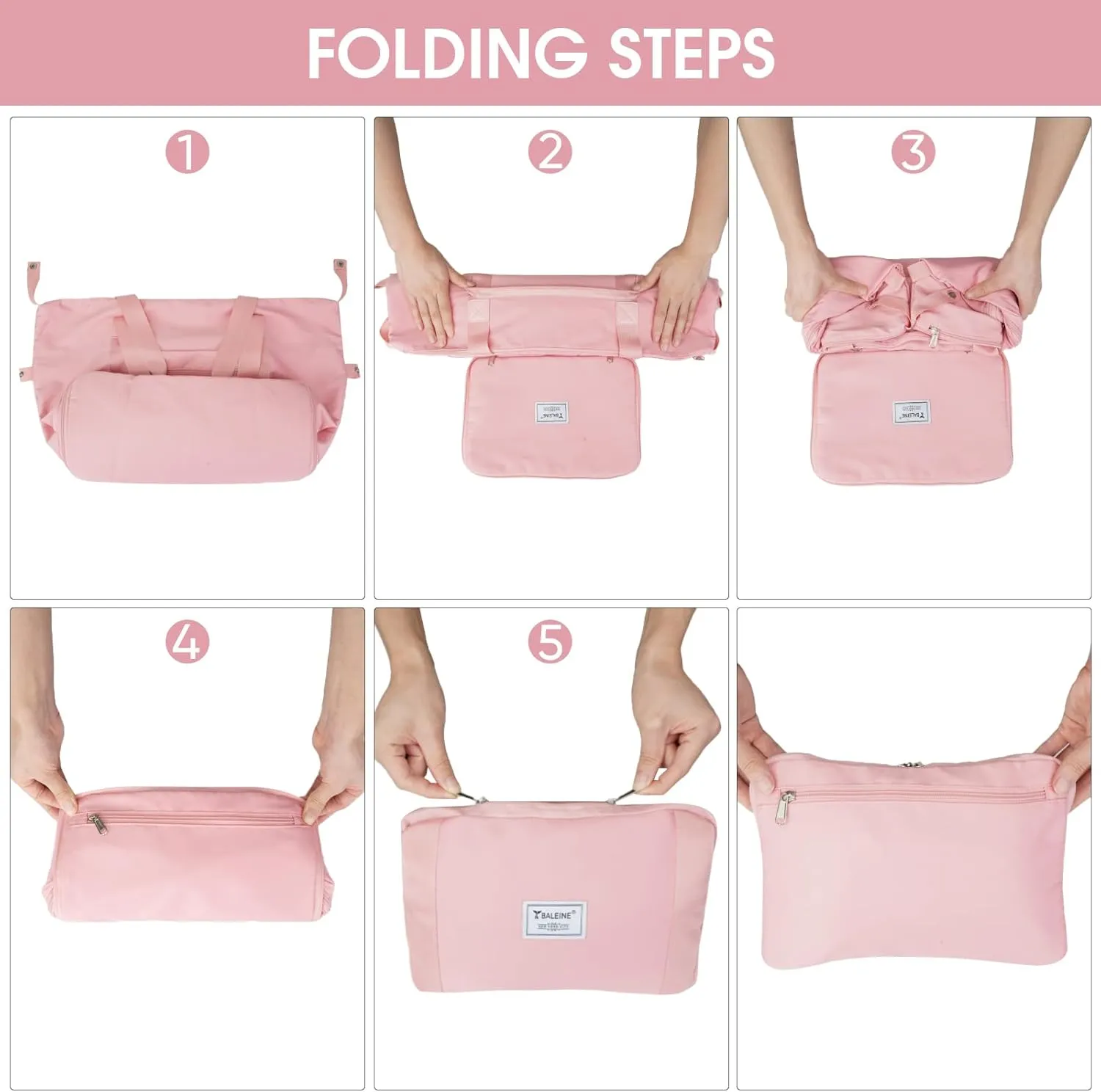 BALEINE Travel Tote Bag for Women, Weekender Carry-on Tote, Large Duffel Bag Gym Bag Overnight Bag with Wet Compartment