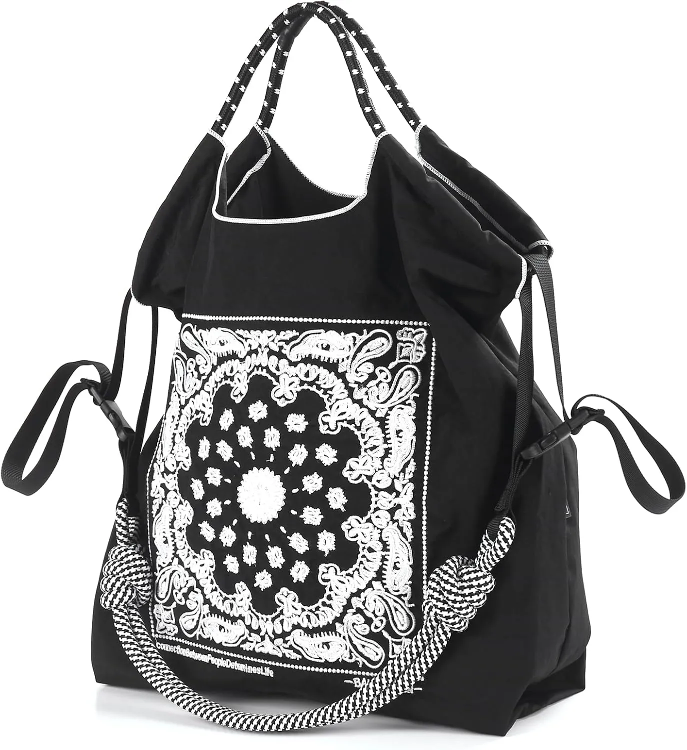 Ball&Chain Summer Embroidery Beach Tote Bag - Stylish, Spacious, and Perfect for Women,Mom, Friends Great Gift.