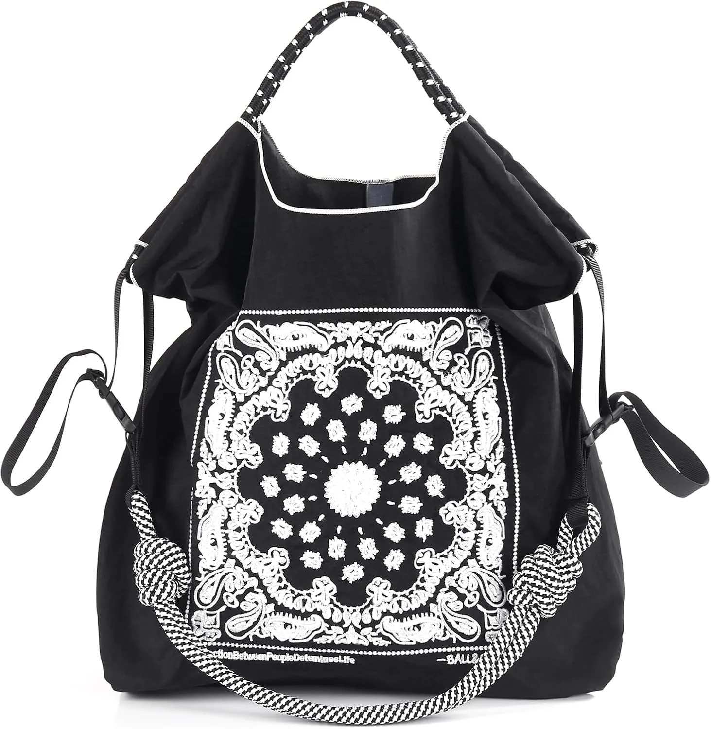 Ball&Chain Summer Embroidery Beach Tote Bag - Stylish, Spacious, and Perfect for Women,Mom, Friends Great Gift.