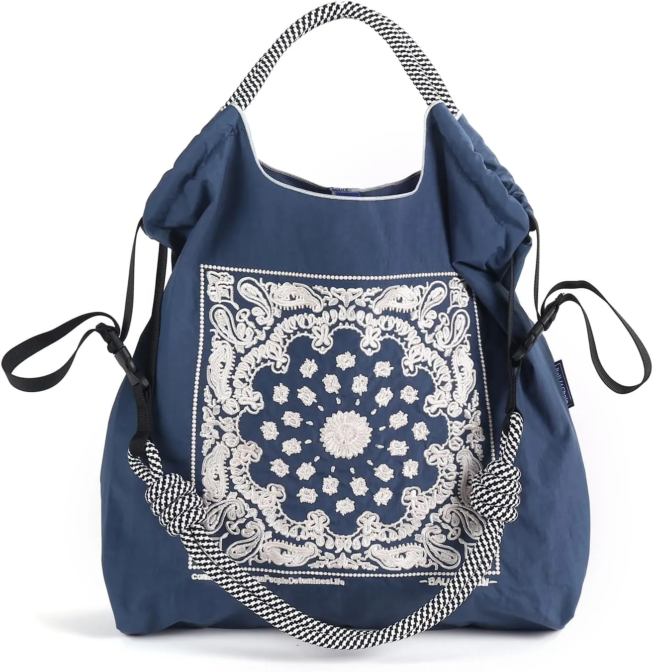 Ball&Chain Summer Embroidery Beach Tote Bag - Stylish, Spacious, and Perfect for Women,Mom, Friends Great Gift.